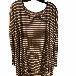 Free People Beach shirt Womens S/M Striped Oversized Tee tunic Top Nautical boho